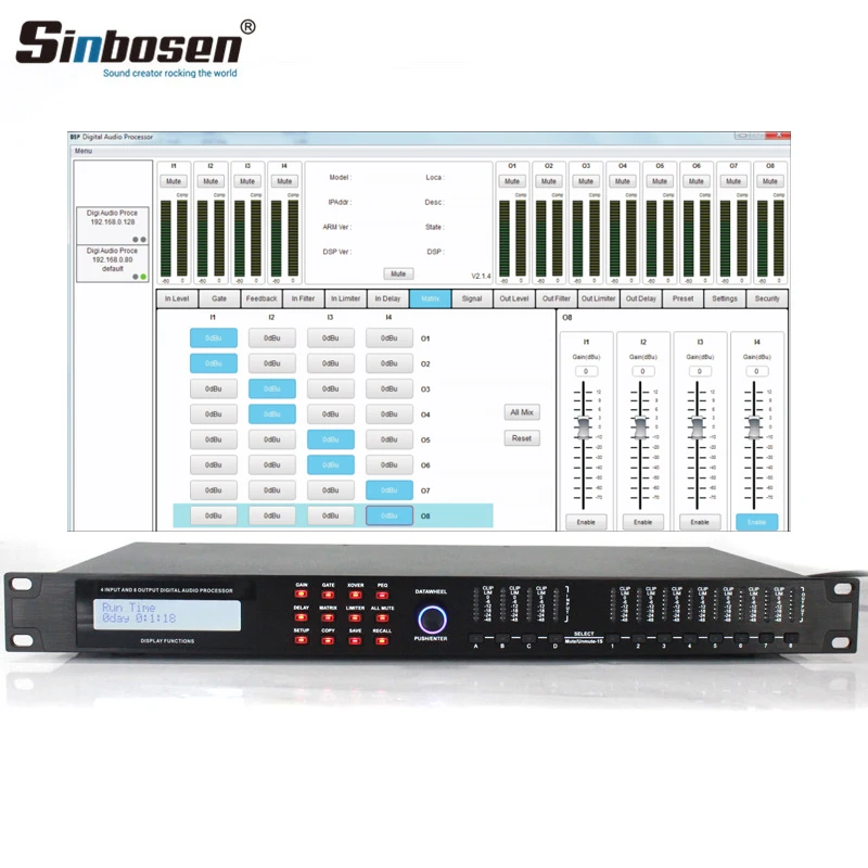 Professional Stereo Equalizer DSP Processor Stage Live Sound Optimization Equipment