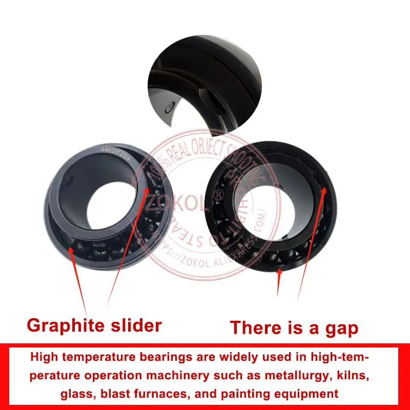 600 ℃   ارتفاع درجة الحرارة مقاومة إدراج تحمل UC203 UC204 UC205 UC206 UC207 UC208 UC209 UC210 فرن تعدين الزجاج تحمل