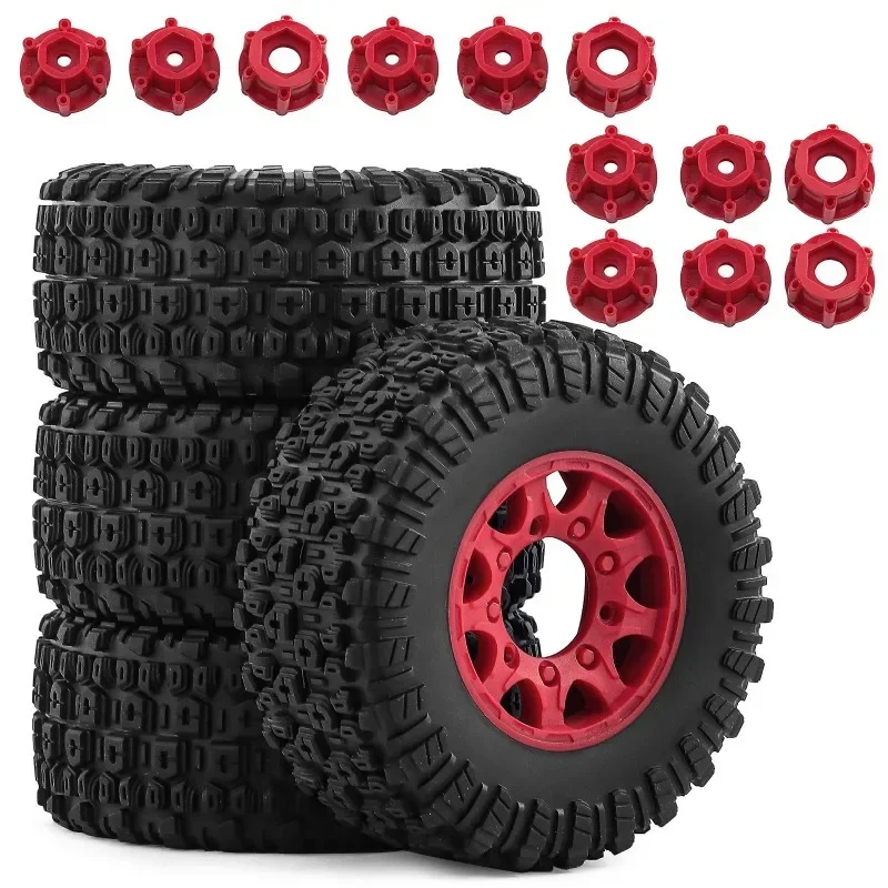 4개입 109mm 1/10 쇼트 코스 트럭 타이어 12mm 14mm 17mm 휠 헥스 포함 트럭스 슬래시 ARRMA SENTON HSP HPI RC 자동차용