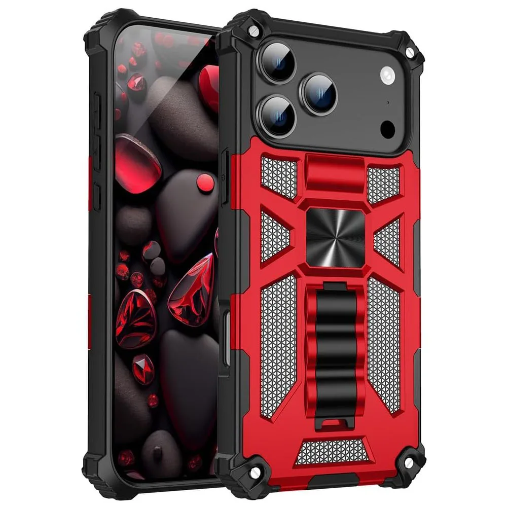 

Stand Case for iPhone 17 Pro Max/17 Pro/Air/17 - Magnetic Anti-Shock, Foldable Hidden Stand, Car Mount Compatible