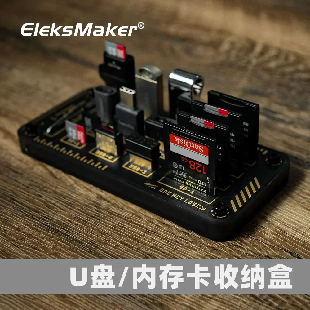 EleksMaker Original wooden memory card SD card TF card storage box tabletop ornament boyfriend gift