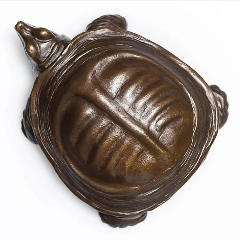 

Brass old turtle tea pet ornament