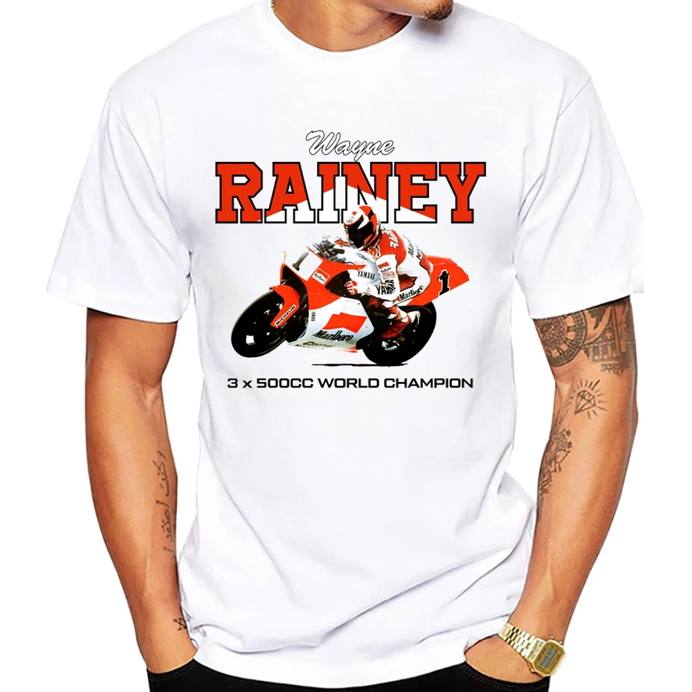 الصيف الرجال قصيرة الأكمام الصبي دراجة نارية رياضية سباق تيز رجل بلايز 90's أسطورة رايدر واين ريني GP 500cc ريترو ستايل تي شيرت