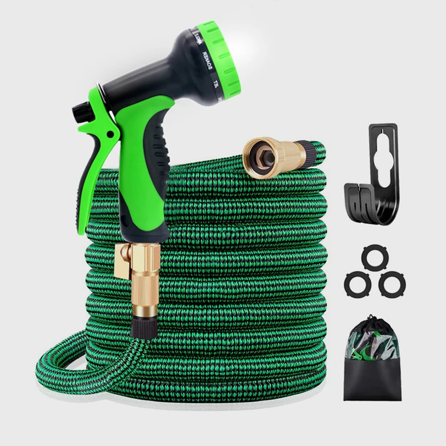 

Hot Garden Hose Expandable 25ft-100ft High Pressure Car Wash Latex Pipe Magic Flexible Water Hose With Spray Gun For Watering