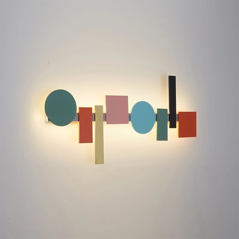 

2026 Nordic Long Type Sconce Wall Lamp Totem Modular Wall Light For Living Room Office Background Colorful Long Geometric Wall L