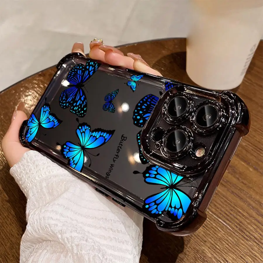 Phone Cover Case for Apple iPhone 17 Pro Max 12 Plus 11 15 14 16e 13 16 Pro Air Blue Butterfly view 6