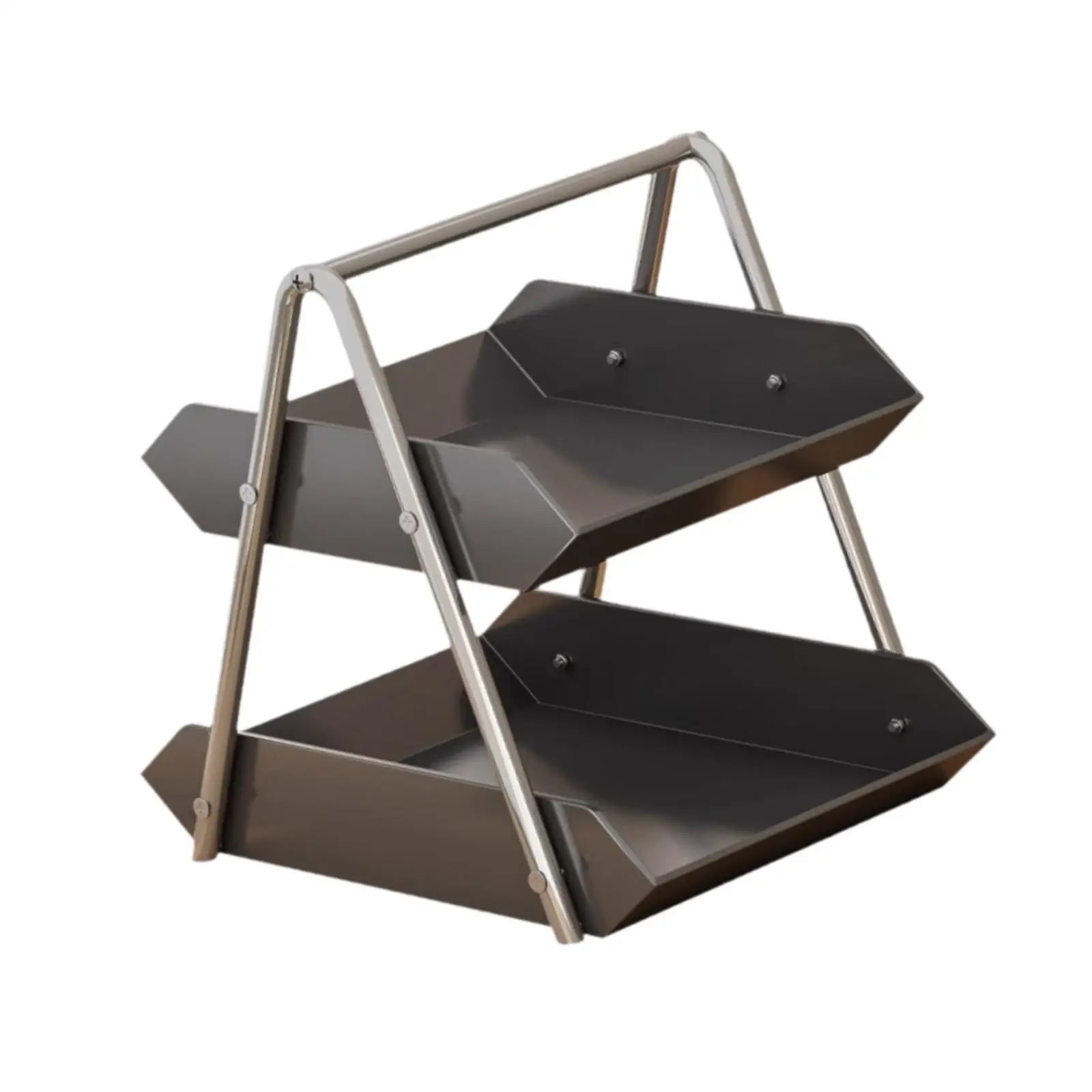 Fruit Vegetable Storage Basket Two Tier Metal Stand Kitchen Storage Organizer for Living Room Office Use
