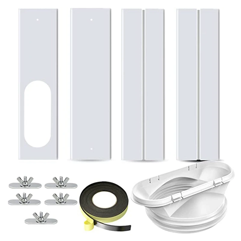 

NEW-AC Window Kit With 2-In-1 Coupler For Exhaust Hose With 5.0Inch Or 5.9Inch Diameter, Air Conditioner Window Vent Kit