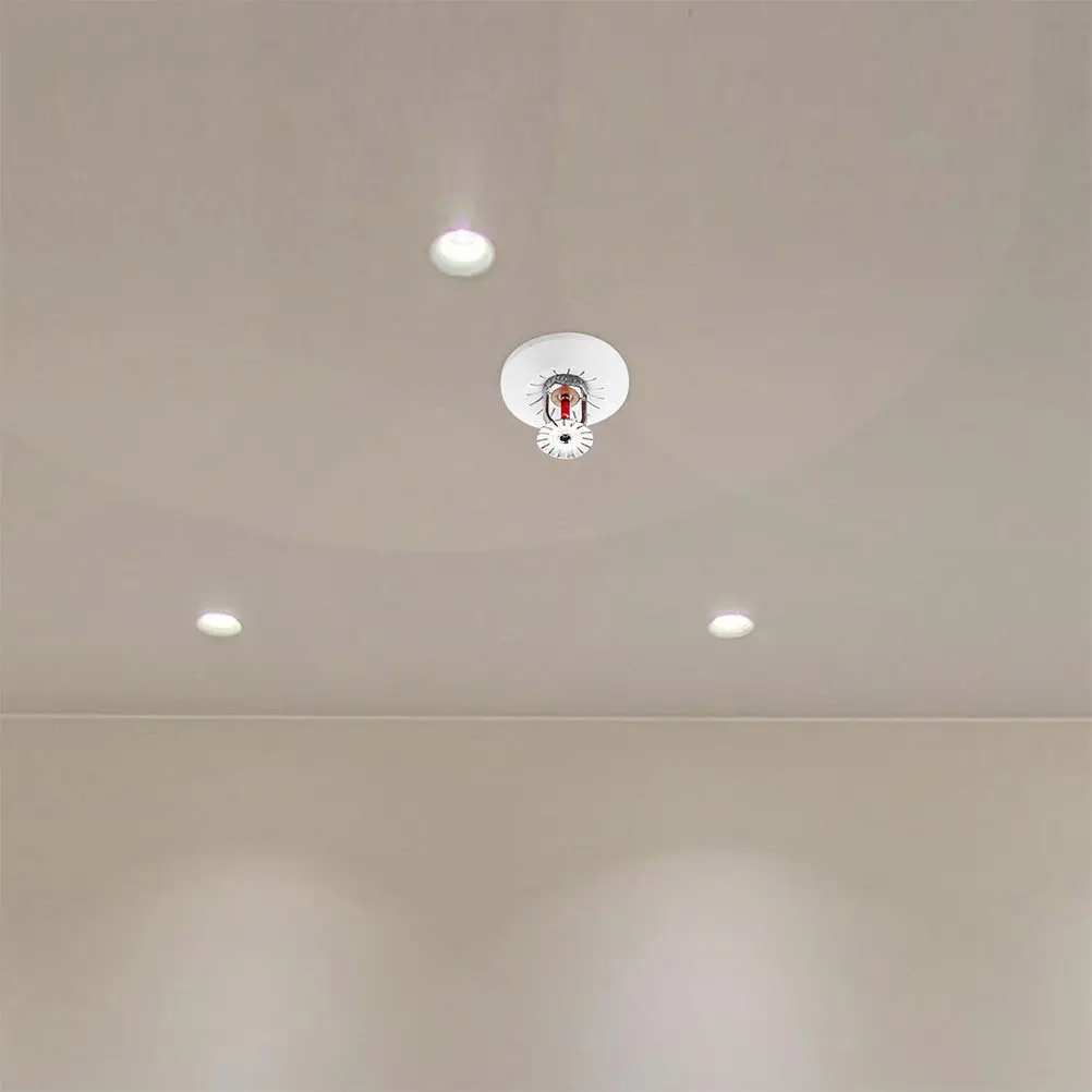 12Pcs Fire Sprinkler Cover Plate Universal Plastic Detachable Design High Temperature Resistant for Home Office Industrial Use