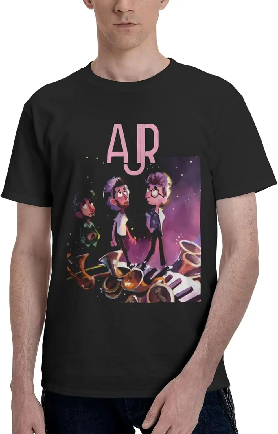

Ajrs T Shirt Mens Loose Casual Round Neckline Tee Fashion Short Sleeve Tops