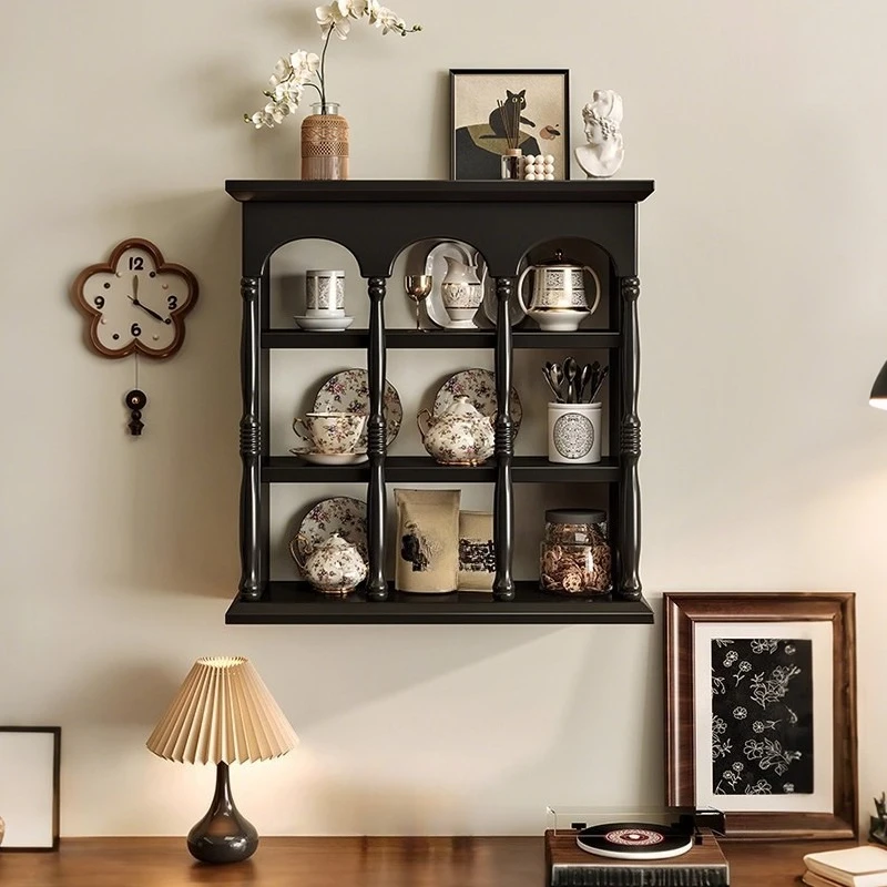 Vintage Storage Holders  Wooden Coffee Cup Cosmetics Rack Living Room Cloakroom Storage Racks Minimalist Perfume Display Stand - view 3