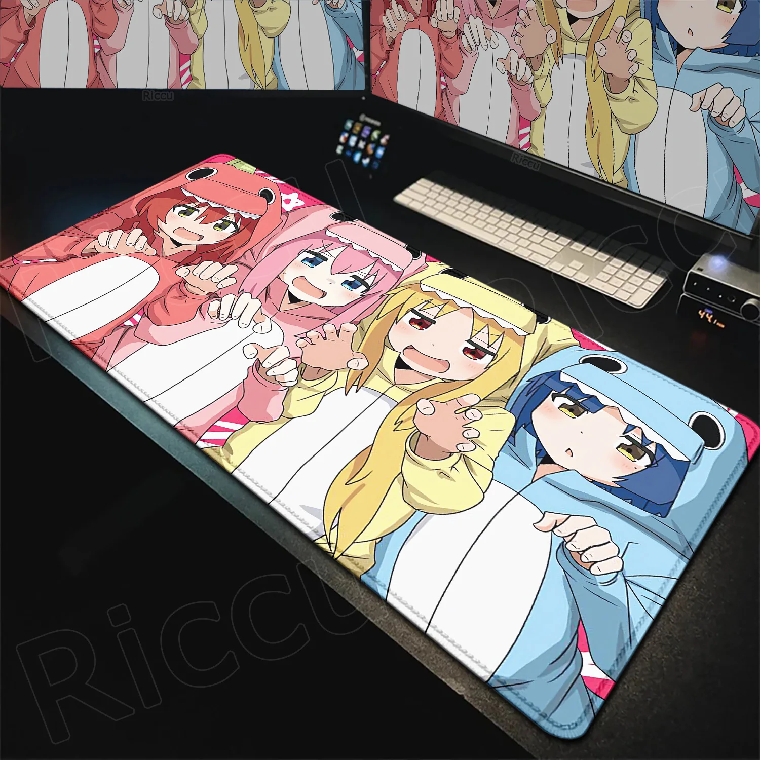 

Big Kawaii Bocchi The Rock Mouse Pad Lock-edge Extended Laptop PC Mousepad Gaming Office Desktop Protection Keyboard Pad XXL Rug