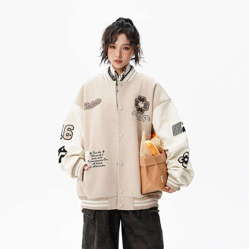 

Весенне-осенняя уличная женская модная свободная удобная куртка Удобная модная бейсбольная куртка для пар для спорта и отдыха