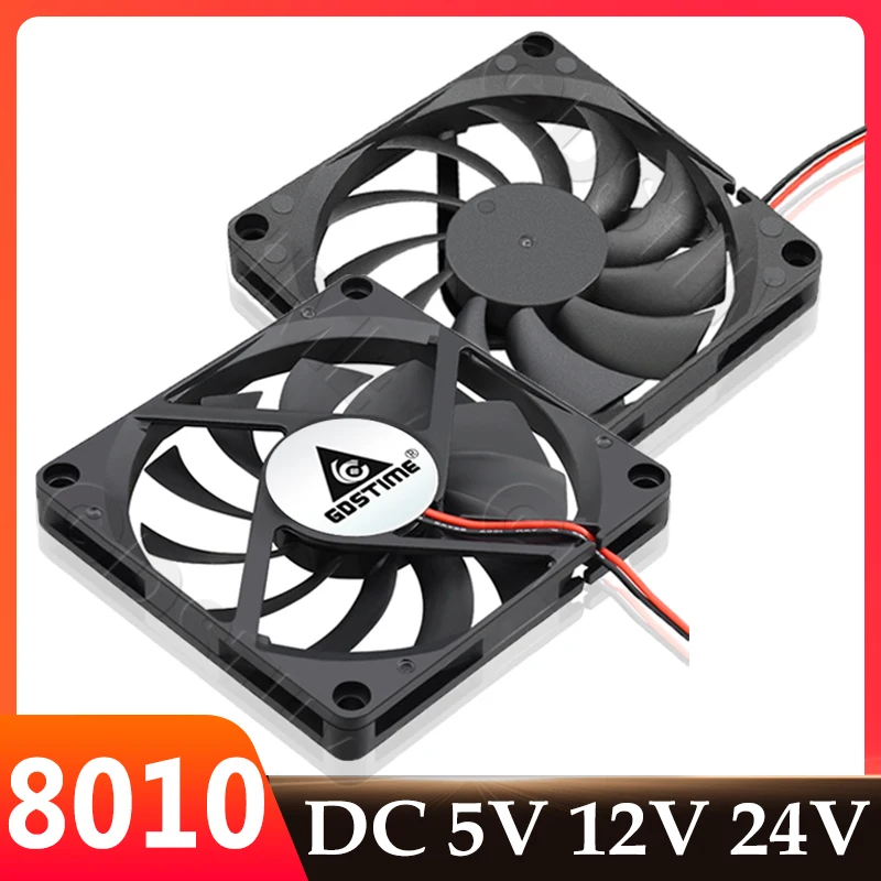 

Gdstime 80 мм 3-контактный вентилятор для ПК 12 В 80x80x10 мм 8010 USB-кулер DC 24 В 5 В Dual Ball 2PIN Корпус Охлаждающий вентилятор Вентилятор Большой кулер