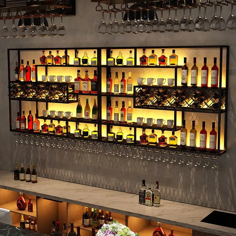 Modern Hanging Bar Cabinet Unique Inverted Commercial Holder Wine Cabinets Bottle Whisky Cremalheira De Vinho Bar Accessories