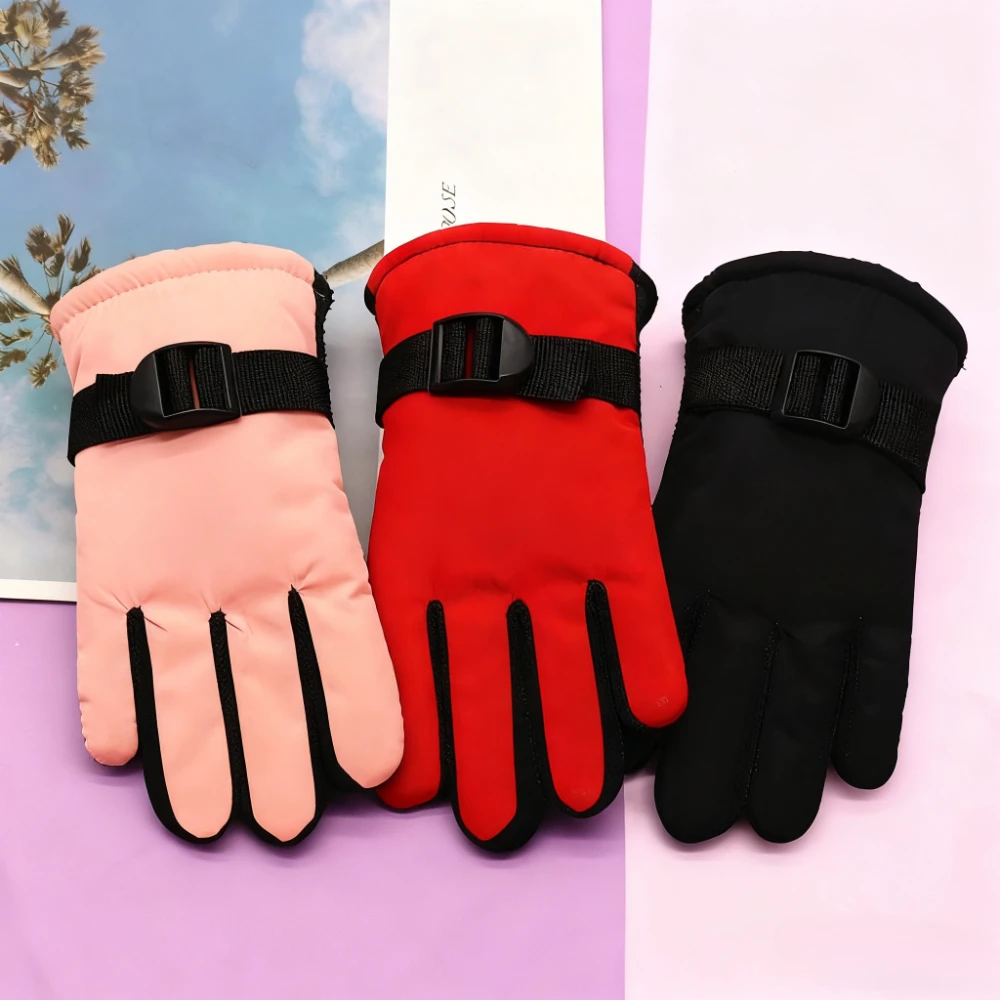 

Детские перчатки для сноуборда, зимние утолщенные водонепроницаемые перчатки на флисовой подкладке, уличные морозостойкие велосипедные подарки для мальчиков и девочек