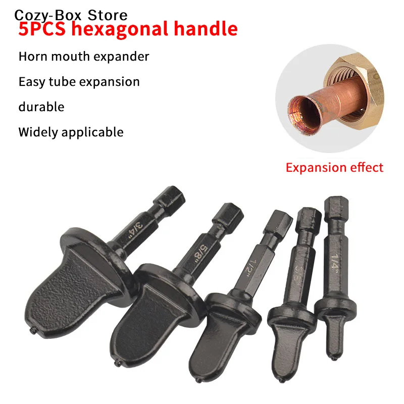 [ZY]1/5Pcs Tube Pipe Expander Hexagonal Handle Metal Copper Pipe Takeover Tool Air Conditioner Repair Electric Drill Bit[ZY]