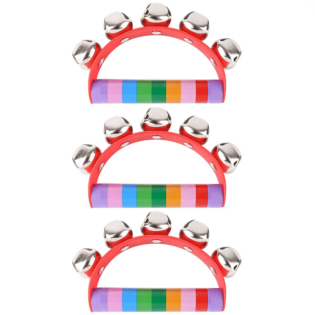 

3 Pcs Wooden Handbell Mobile Bed Baby Crib Infant Activity 6 Months