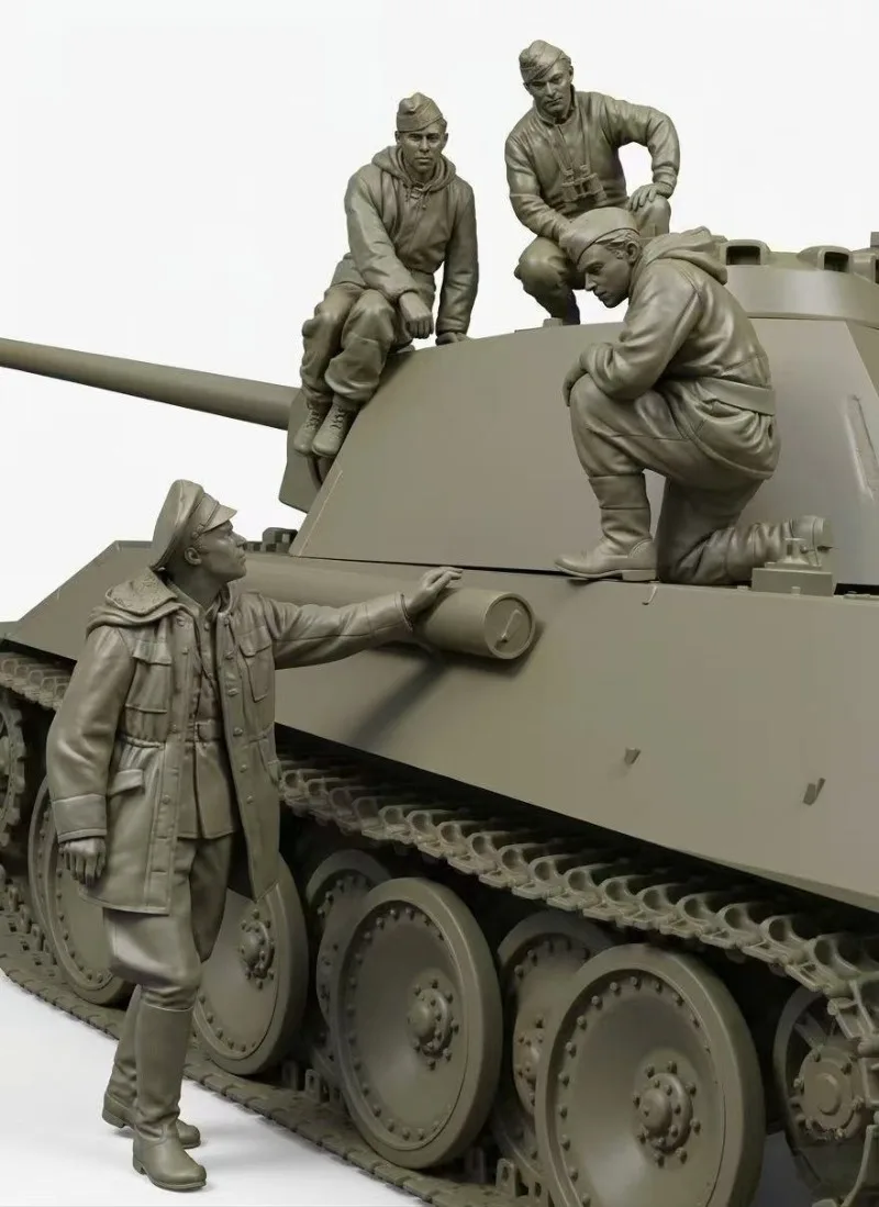 

1/35 Scale Casting Resin Figure Assembled Model Kit History Military Miniature Tank Crew 4 Unassembled and Unpainted