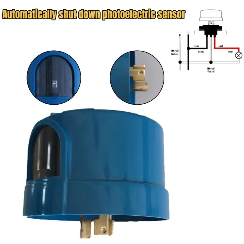 

Automatic Shut Off Photoelectric Sensor Switch for Outdoor Lighting Wide Voltage 80-305VAC IP54 Weatherproof Anti-Interference