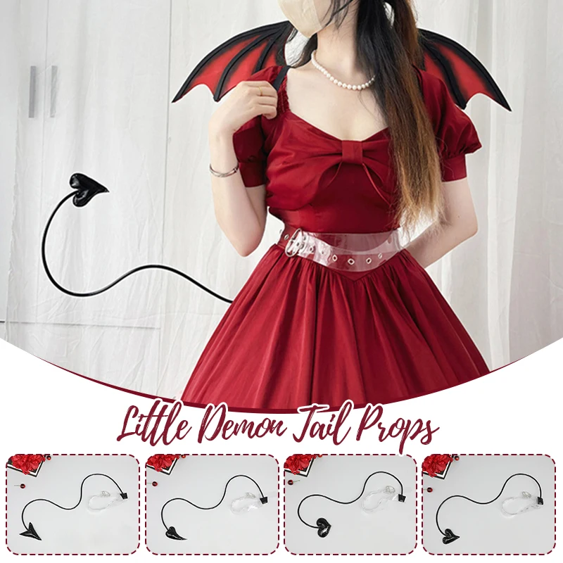 リトルデーモンスイートハートテールユニバーサルブラックバットテールウエストバンドアローハートスタイル調節可能なコスプレ衣装パーティーアクセサリー