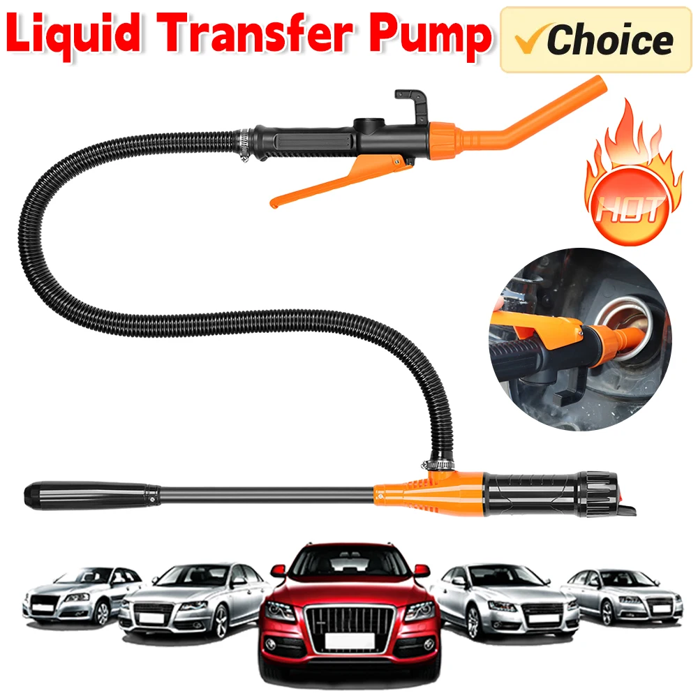 Liquid Transfer Pump Portable Fuel Pump Battery Powered Fuel Transfer Pump Car Gas Oil Pump with Flow Control Nozzle Gasoil Pump