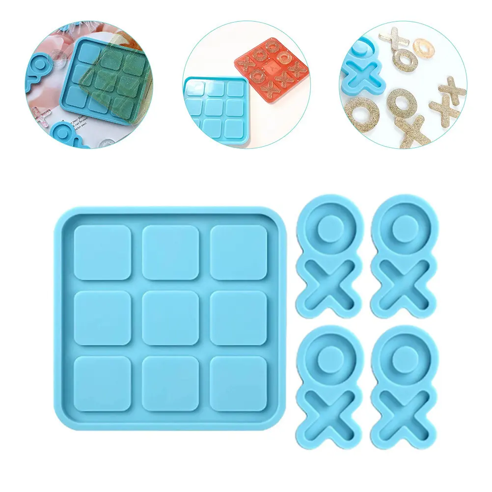 

Resin Game Mold Epoxy Moulds Silicone International Chess Sky-blue Board Chessboard