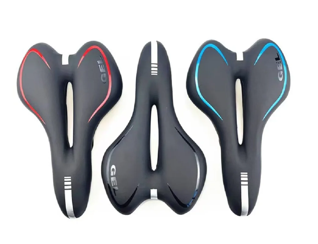 مقعد مريح لركوب الدراجات مقاوم للصدمات من جلد البولي يوريثان، سرج جل مملوء بالسيليكا للدراجات #2