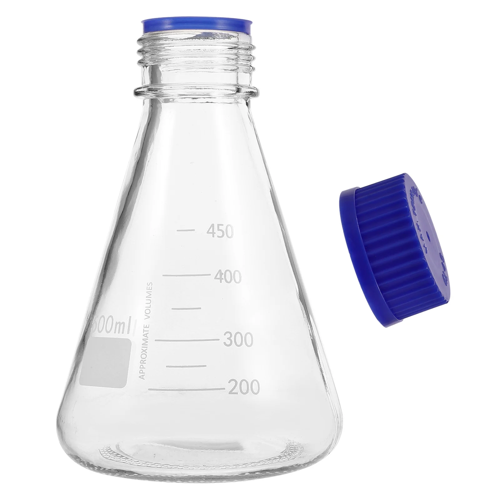 

Chemical Laboratory Glass Flask 500ml Clear Flask with Cap Calibrated Precise Measurement Stable Spill Resistant for Experiment