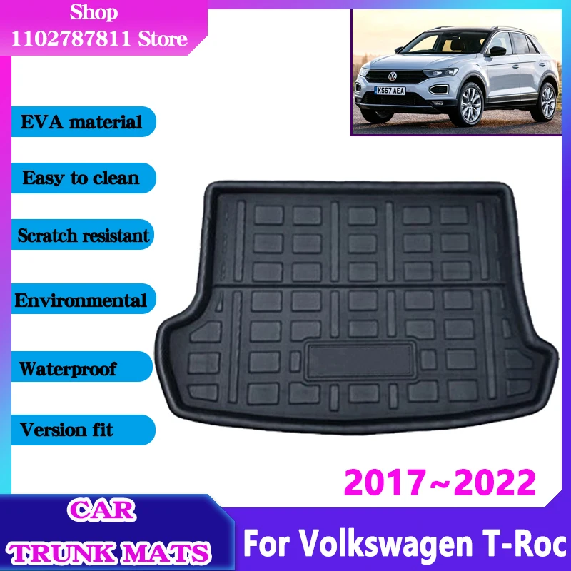 

For VW Volkswagen T-Roc Accessories 2022~2017 TRoc T Roc Car Trunk Floor Mat Waterproof Protect Line Anti-Slip Cargo Storage Pad