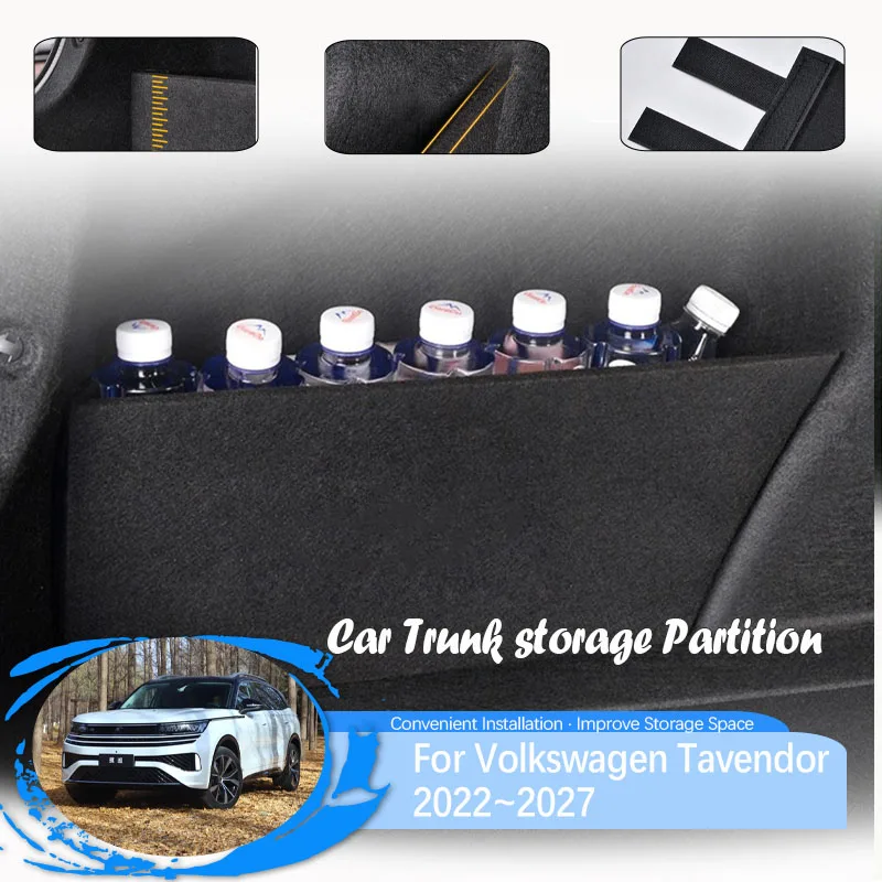 

Car Trunk Storage Partitions For Volkswagen VW Tavendor 2022~2027 Wood Back Cargo Storage Covers Left Right Pads Auto Accessorie