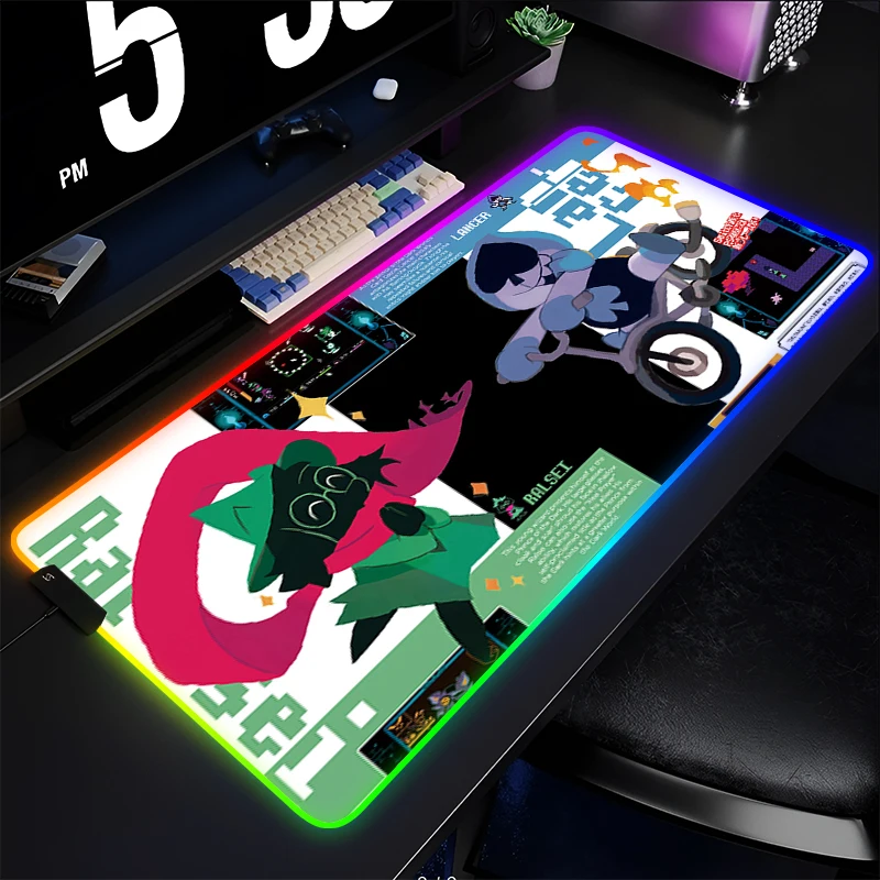 

RGB Mouse Pad Kawaii Gaming Accessories LED Notbook Computer Speed Mini PC D-deltarune Gamer Keyboard Pad Cute Desk Mat Mousepad