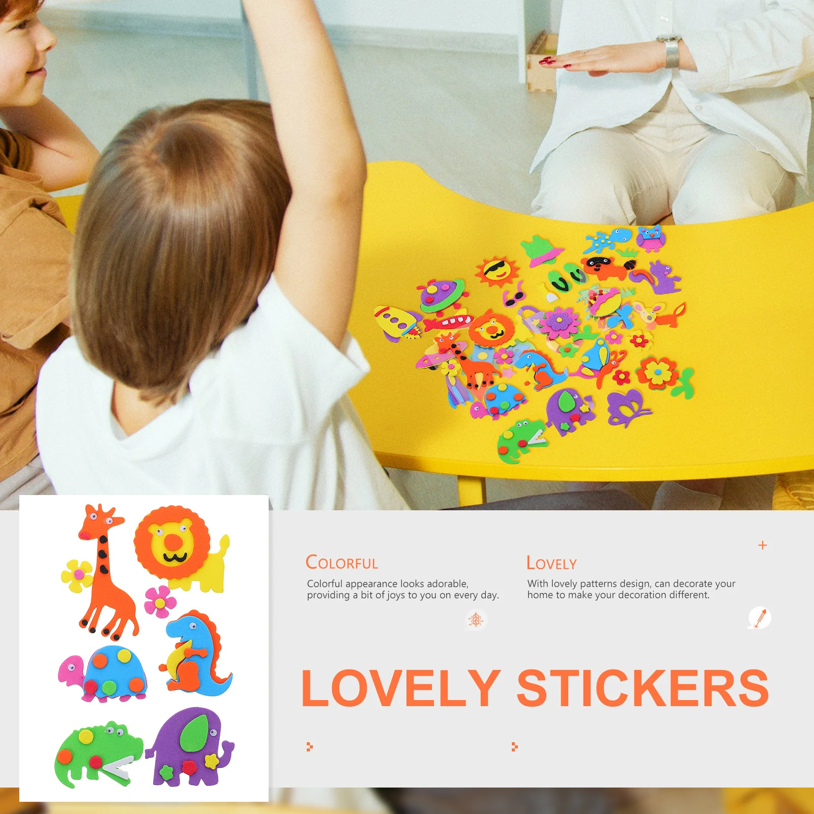 

3D Decorative Sponge Stickers Self-Adhesive DIY Stickers for Kitchen Home Wall Window Kids Decals Lovely Decals