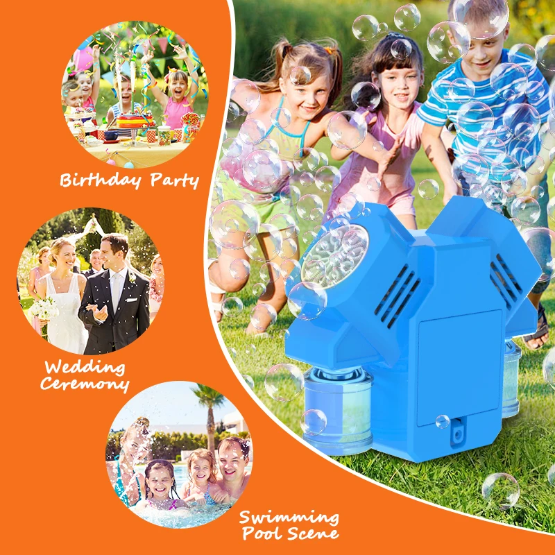 Com 100ml bolha de água cabeça dupla máquina bolha brinquedo ao ar livre interação pai filho jardim de infância brinquedo festival presente