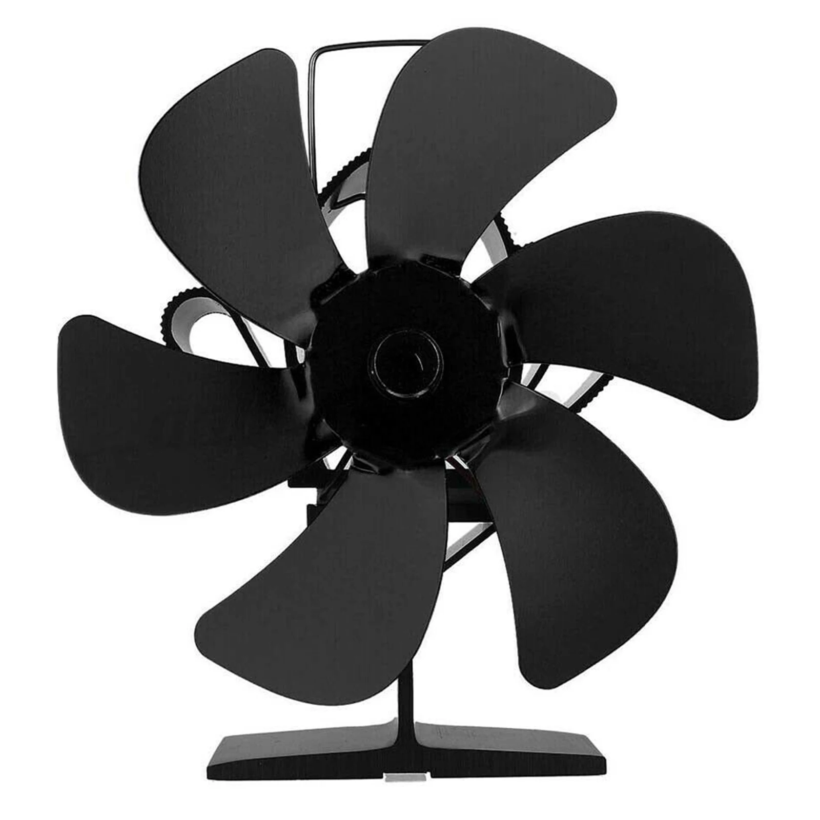 Fireplace 1400rpm 160-210 Air Volume 6 Pieces Fan Blades Aluminum Black Silent Operation Thermoelectric Module