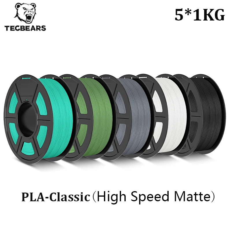 

TECBEARS High Speed Matte PLA Printer Filament 1.75mm 300-600mm/s Print Range High Flow Speedy PLA Classic 3D Printer Filament