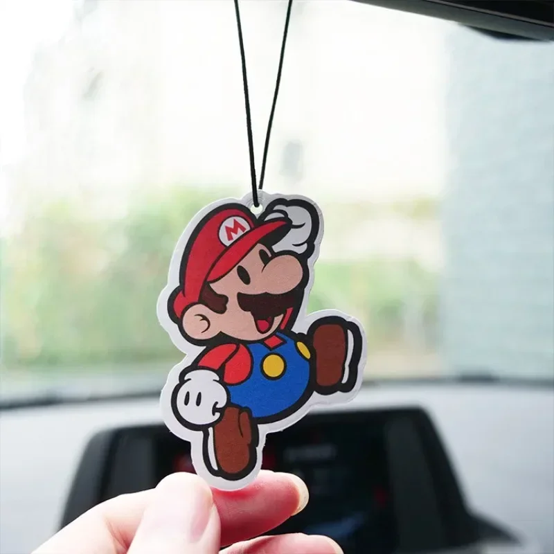 Super Bros Car Fragrance Pendant Anime Cartoon Marios Rear View Hanging Perfume Lasting Deodorization Car Interior Decoration