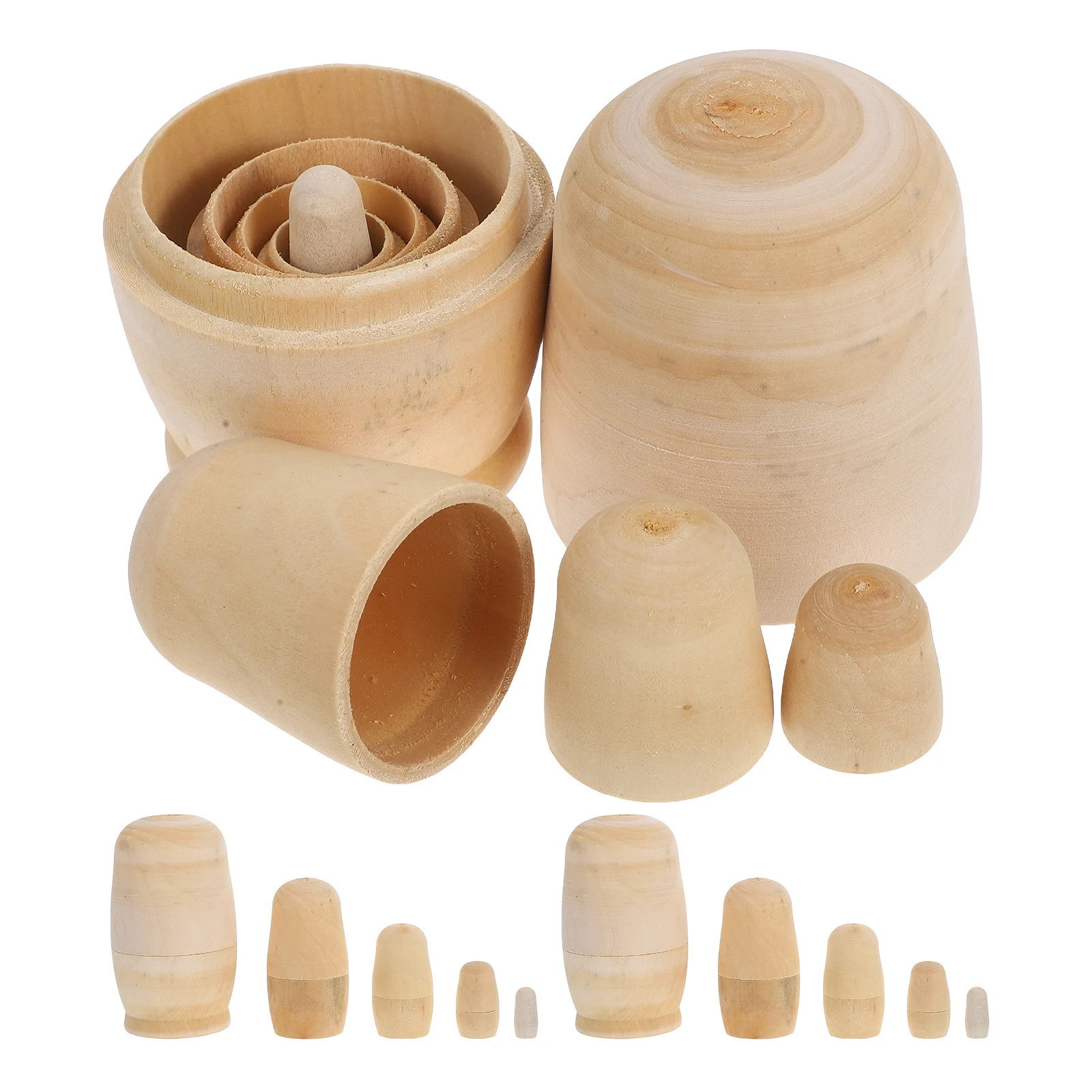 

3 Sets White Matryoshka DIY Wooden Craft Supplies Kids Painting Matrioska Creative Toys Unfinished Wood Decor Educational Gifts