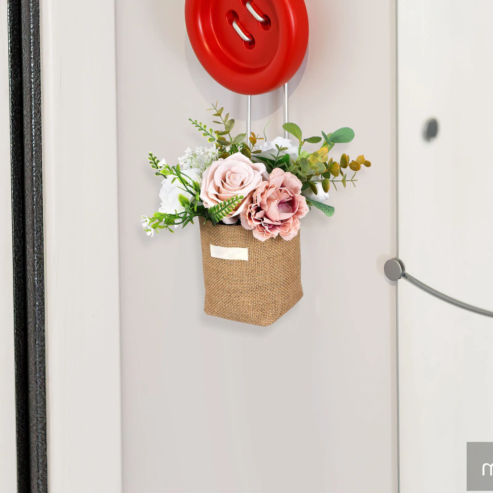 

6Pcs Cotton Linen Hanging Storage Baskets Wall Mount Organizer for Small Items Home Office Bedroom Door Use Hanging Basket