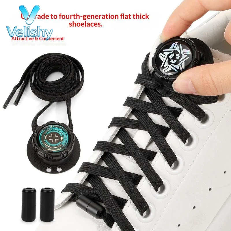 No-Tie Rotating Lock Lazy Shoelaces 1Set Hands-Free Shoe Laces For Men Women Sports Running Sneaker Strings