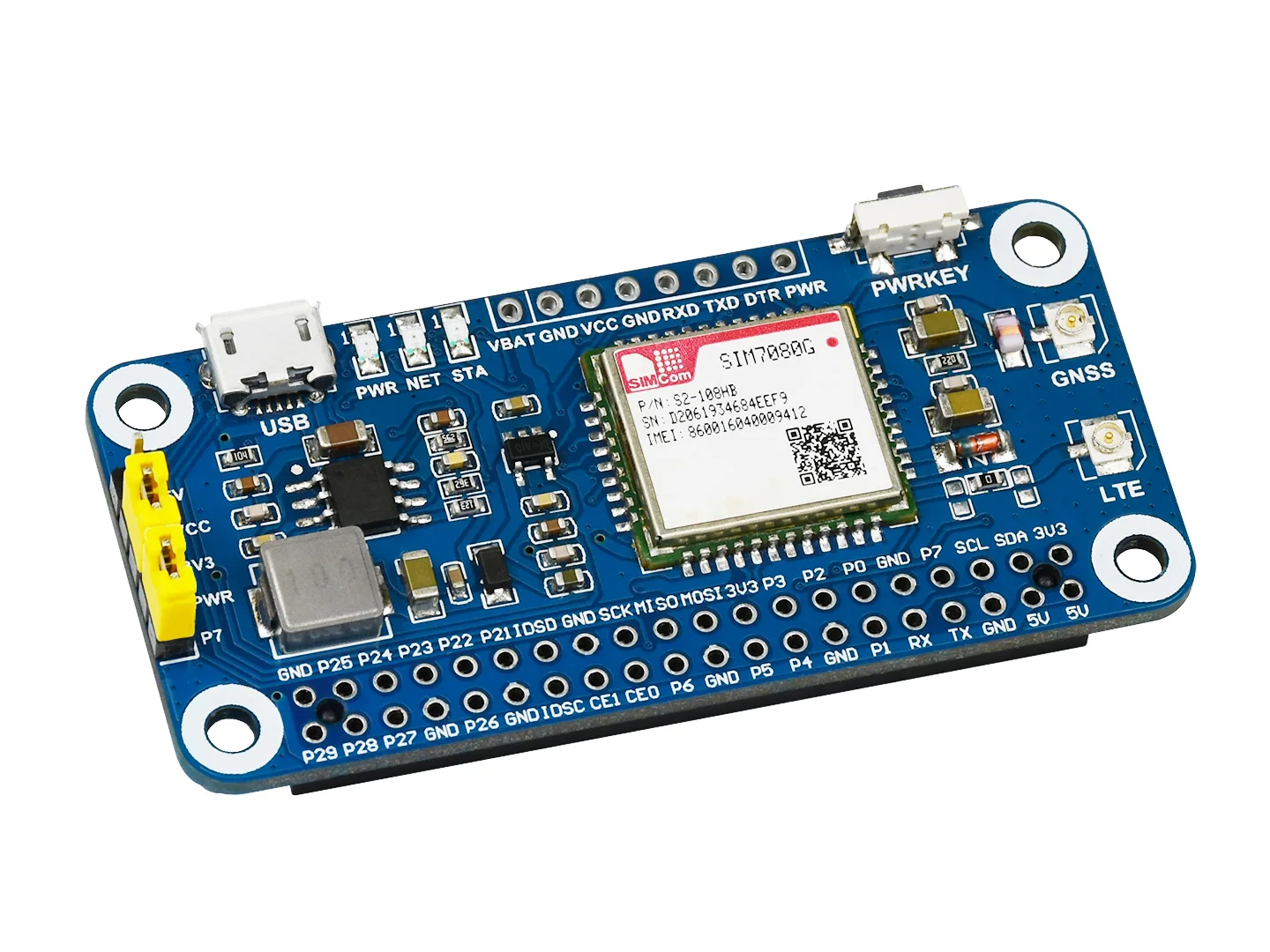 

SIM7080G Cat-M/NB-IoT Шляпа, B-IoT/Cat-M(eMTC)/GNSS Шляпа для Raspberry Pi, на основе SIM7080G, отлично подходит