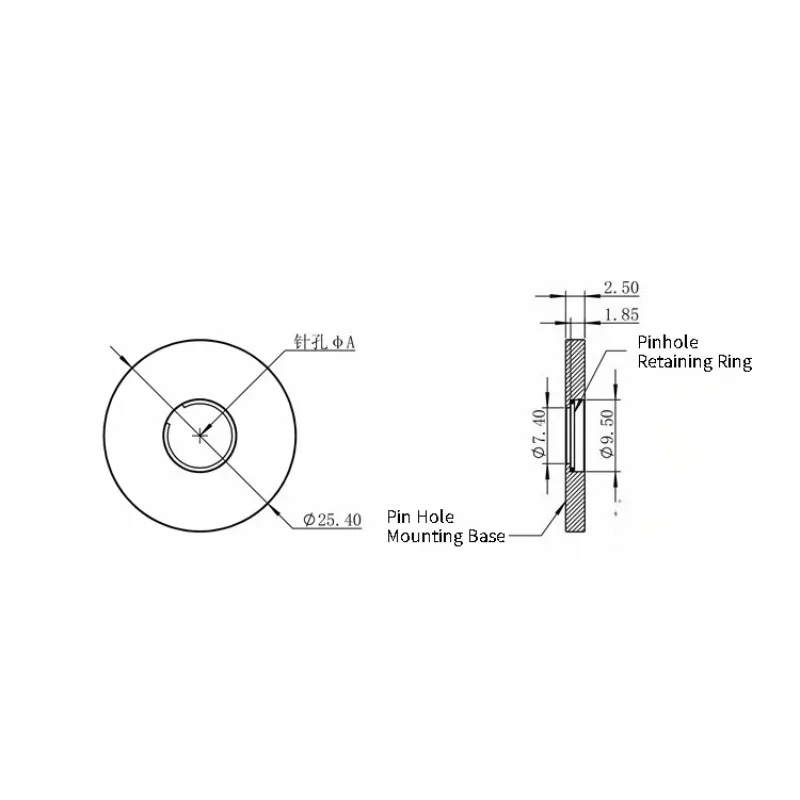 1PC Optical Laboratory Precision Pinhole Diameter 20-2000 micron Spatial Filter System Accessories Outer Diameter 25.4mm