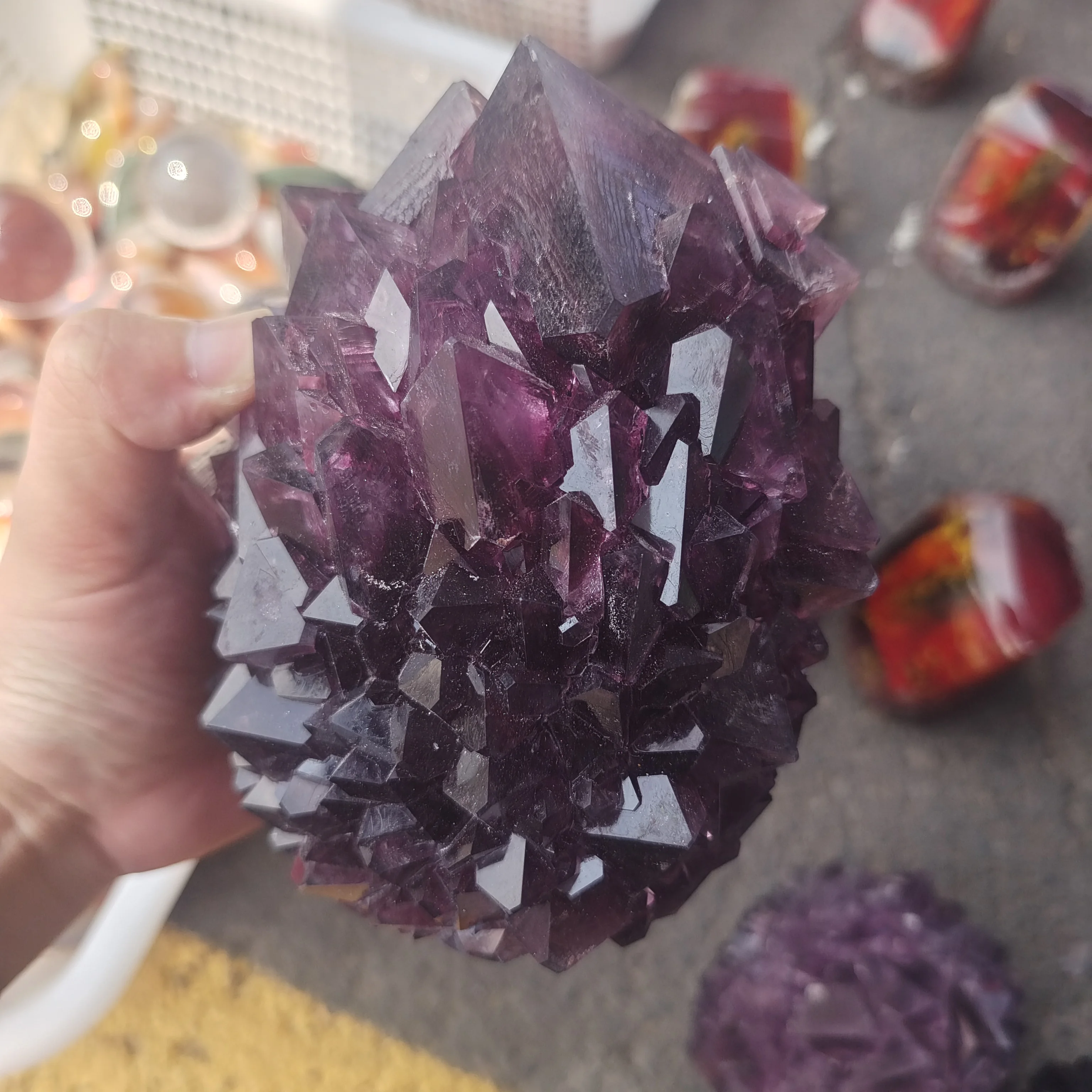 1000g Rare and beautiful Natural Amethyst Cluster Crystal Quartz rose-colored crystal cluster healing energy stones Home Decor