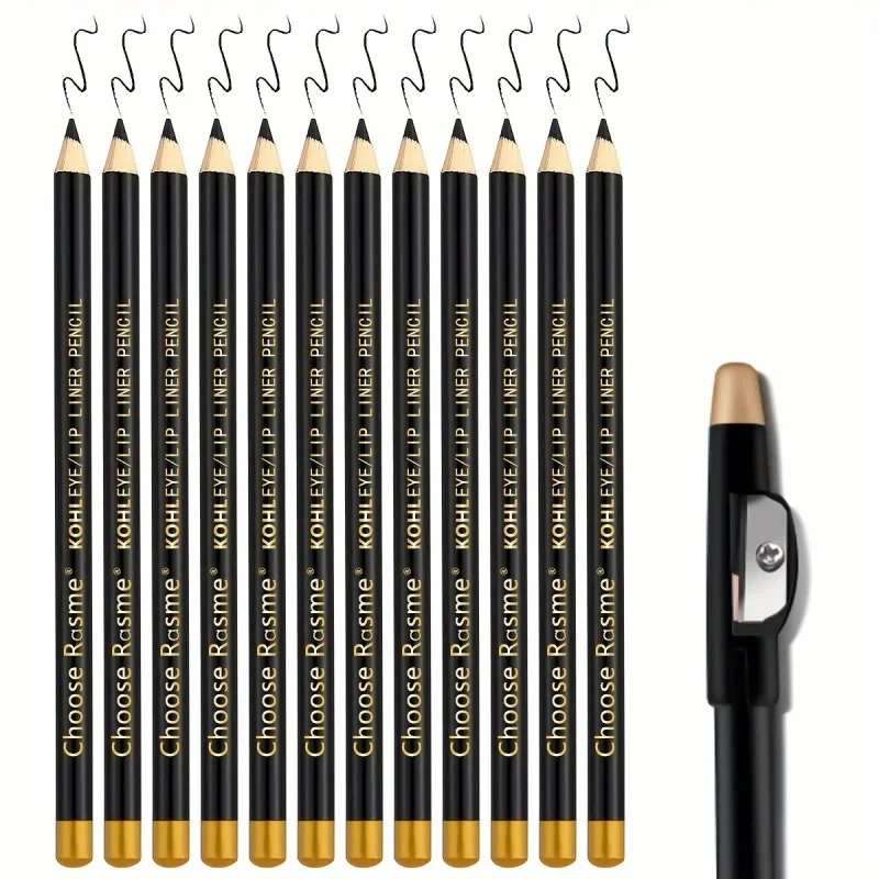 12pcs Borwn/Black/Dark Brown Eyebrow Pencil Sharpener Eyebrow Pencil with Sharpener Eyebrow Line Lasting