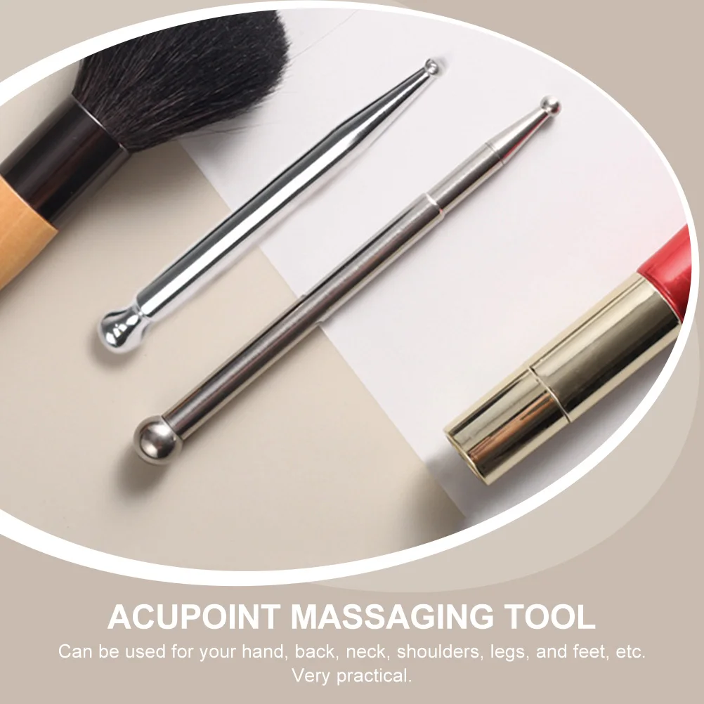 

Telescopic Acupoint Massage Stick Round Massager Stainless Steel Face Back Tools Portable Practical Lightweight