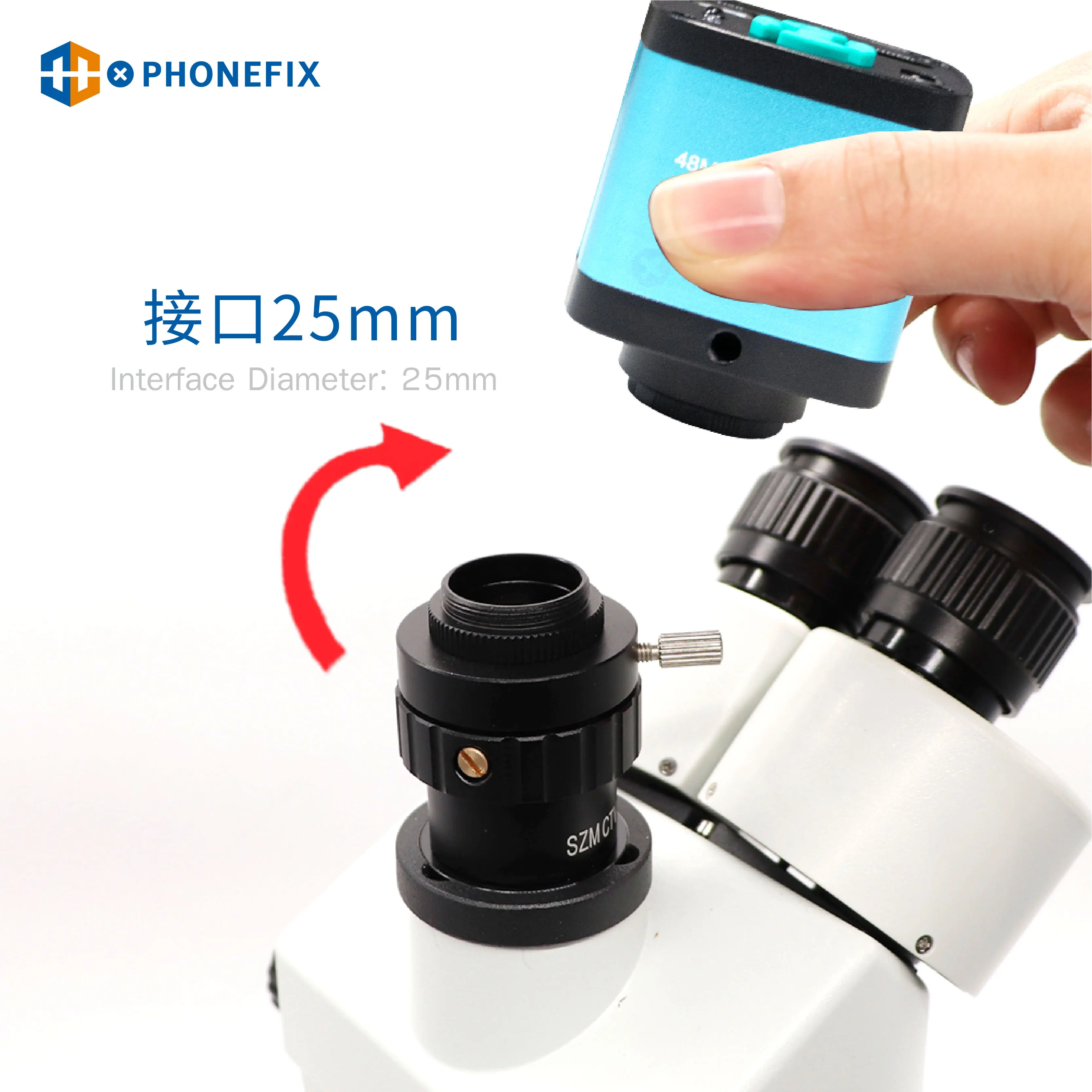 48MP 4K HDMI USB Digital Video Monocular Microscope Camera for Trinocular Stereo Microscope Phone PC PCB IC Soldering Repair