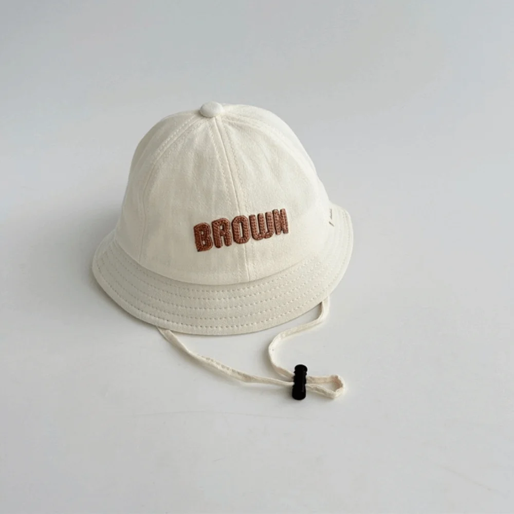 

Однотонная детская солнцезащитная панама с вышивкой букв, хлопковая, дышащая, для малышей, для защиты от солнца, для использования на улице