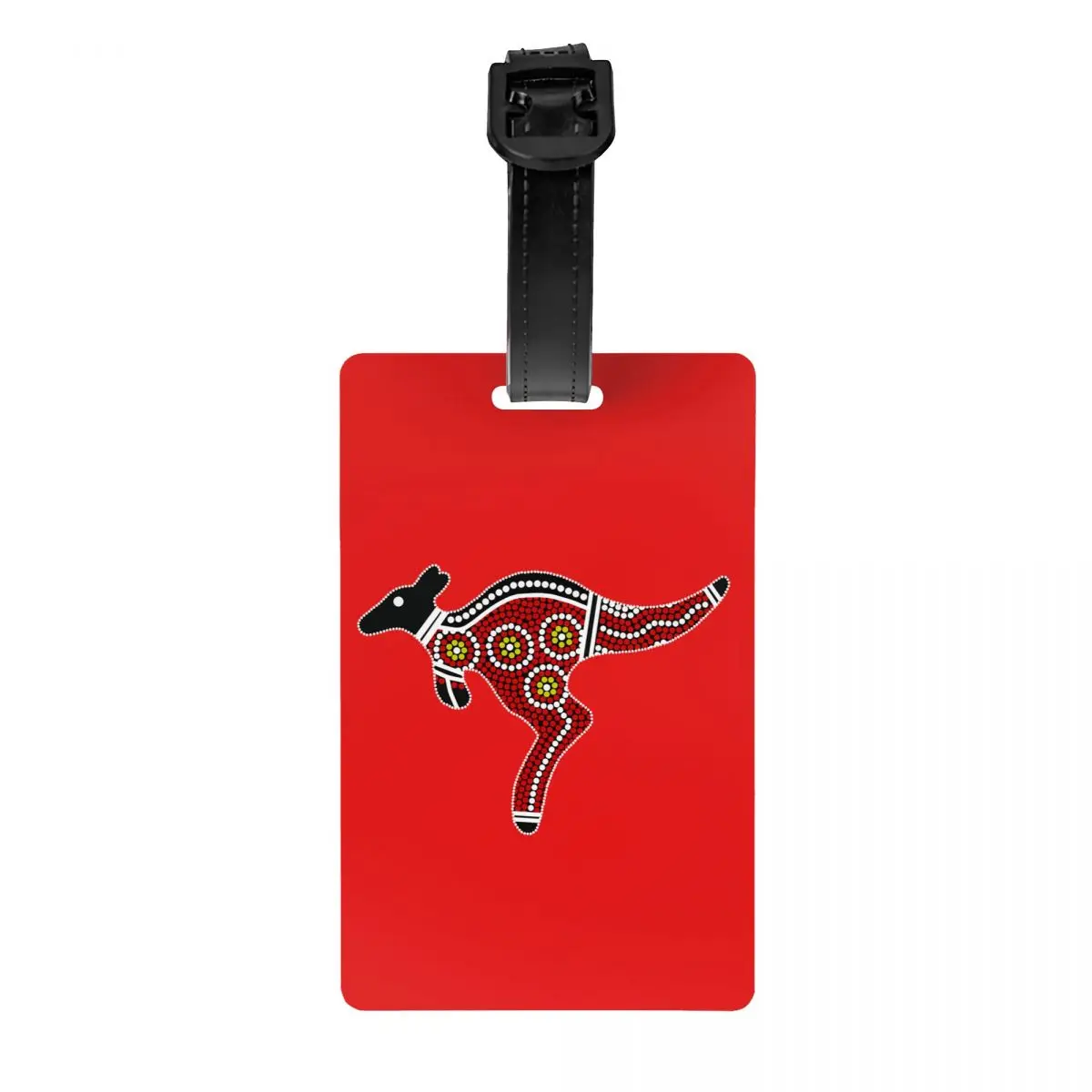

Custom Kangaroo Luggage Tag Privacy Protection Australian Aboriginal Art Baggage Tags Travel Bag Labels Suitcase