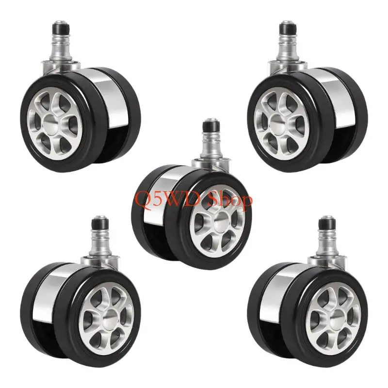 Q5WD Desk Chair Replacement Casters 2.5Inch Spinning Quiet Operation Floor Protective Quiet Casters Rollers