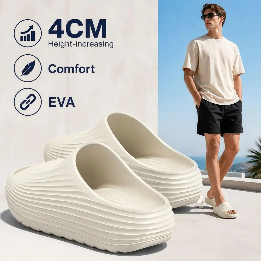 New Height-increasing Thick Heel Slippers Anti-Slip EVA Men's Slippers Step Sensation Anti-odor Cool Slippers Indoor Outdoor